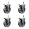 Service Caster Semi Steel Swvl Grip Ring Caster Set 4 w/5'' Wheel&7/16'' Stem-4 Swvl w/TTL BRK, 4PK SCC-GRTTL20S515-SSR-716138-4 - alternate 1